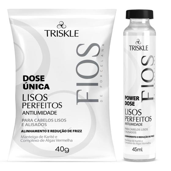 Imagem de Kit Triskle Lisos Perfeitos Hidratação Antiumidade Antifrizz + Dose Única 40g 2 Itens