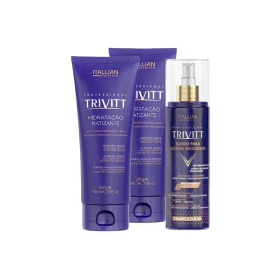 Imagem de Kit Trivitt Matizante 02 Hidratação Intensiva 200ml + Fluido Para Escova 200ml