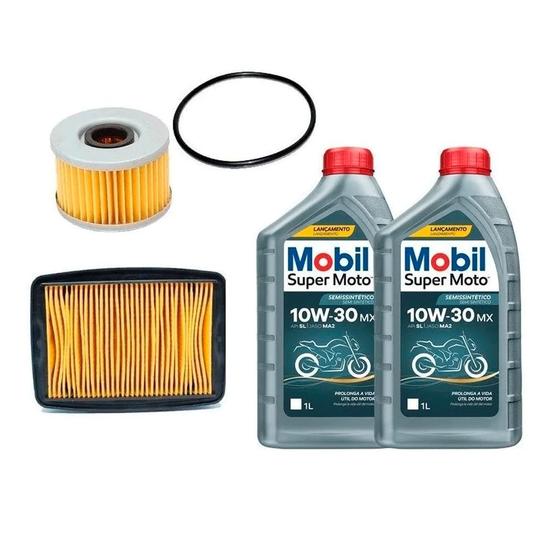 Imagem de Kit Troca 2l Óleo Mobil 10w30 Com Filtro Ar Filtro Óleo Cb Twister250