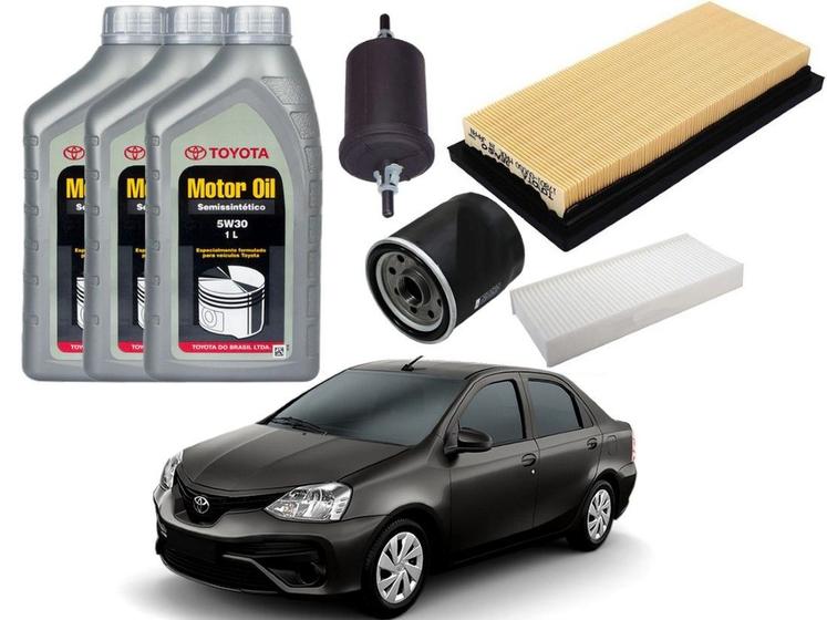 Imagem de Kit troca de filtros toyota etios sedan 1.3 1.5 2016 a 2020