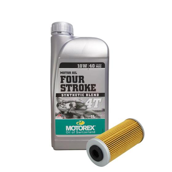 Imagem de Kit Troca de Óleo - 1lt MOTOREX Four Stroke 10w40 Semi Sintérico + Filtro de Óleo Vedamotors