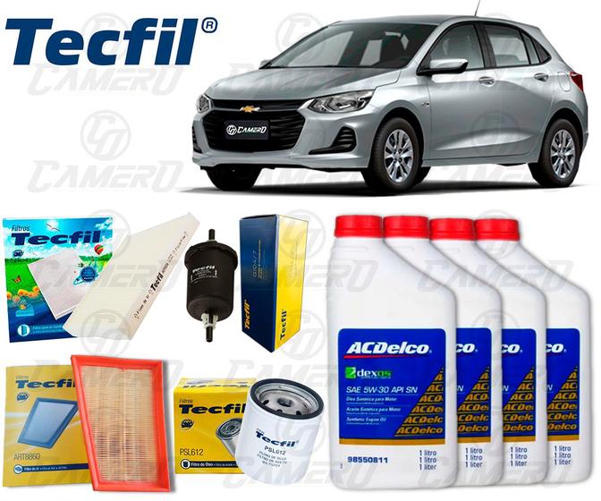 Kit Troca De Óleo 5w30 e Filtros Gm Onix Hatch 1.0 12v Turbo 2020 2021 ...