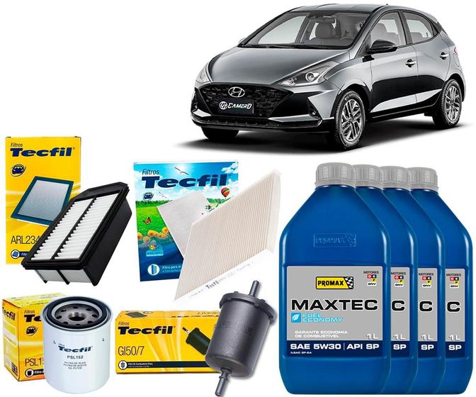 Kit Troca De Óleo 5w30 e Filtros Hyundai Hb20, Hb20s e Hb20x 1.6 2020 ...
