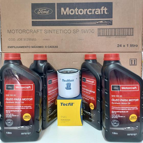 Imagem de Kit Troca de óleo 5W30- Ford Ka, Fiesta, Focus, Ecosport 4L Óleo e Filtro.