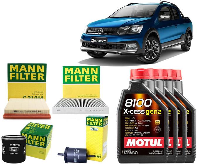 Kit Troca De Leo W E Filtros Vw Saveiro Cross Msi Mann Motul Autope As