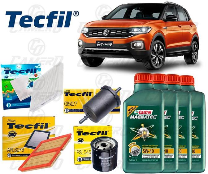 Kit Troca de Óleo 5w40 e Filtros Vw T-Cross 1.0 2020 2021 Menor preço em Kit Troca de Óleo 5w40 e Filtros Vw T-Cross 1.0 2020 2021