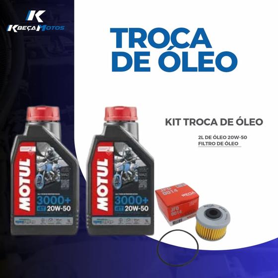 Imagem de Kit troca de óleo e filtro (2l de óleo motul 20w-50 + filtro de óleo wega