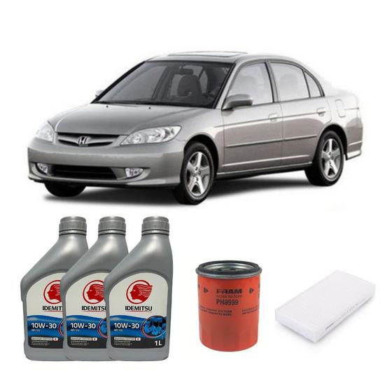Kit Troca de Óleo Honda Civic 1.7 EX LXL 20012006 IDEMITSU Outros