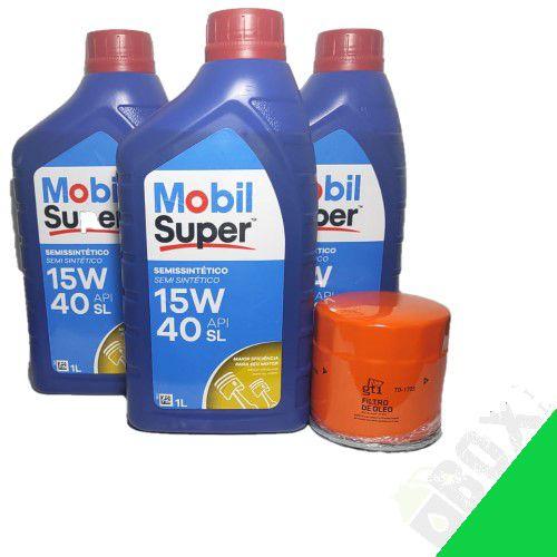 KIT TROCA DE ÓLEO MOBIL 15W40 SUPER APi SL + FILTRO VW Menor preço em KIT TROCA DE ÓLEO MOBIL 15W40 SUPER APi SL + FILTRO VW