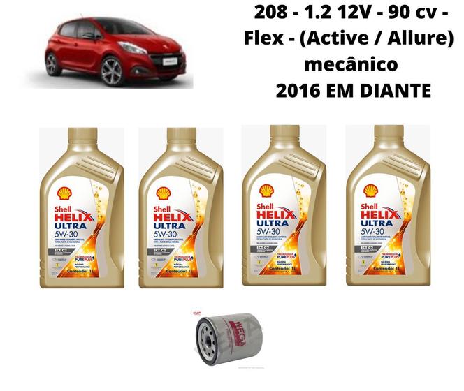 Imagem de Kit troca de oleo peugeot 208 1.2 2016 em diante