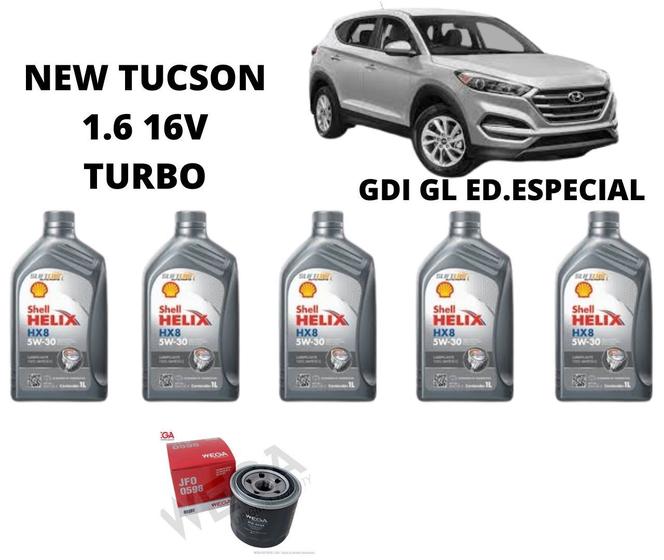 Imagem de Kit troca de oleo tucson 1.6 16v 2017 em diante shell