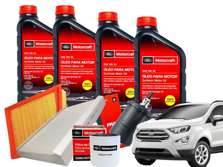 Imagem de Kit Troca Óleo 5w30 Motorcraft + Filtros Ecosport Motor Sigma 1.6 16v 2012 a 2016 FORD MOTORCRAFT