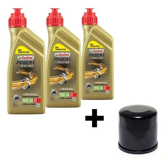 Imagem de Kit Troca Óleo Castrol 10w40 Filtro Óleo Yamaha MT 07 2015 -