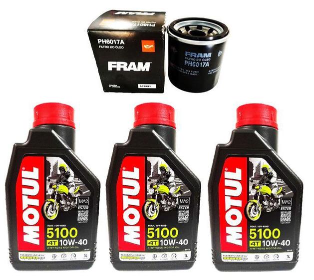 Imagem de Kit Troca Oleo E Filtro Kawasaki Z 300 Ninja 300 Motul 10w40