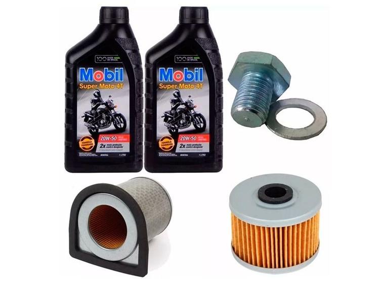 Imagem de Kit Troca Óleo Filtro Mobil 20W50 Cbx 250 Twister ATE 2008