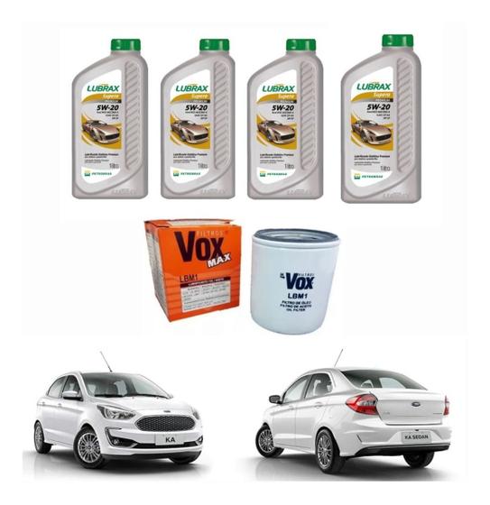 Kit Troca Óleo Ford Ka 1.0 1.5 2019 5w20 Lubrax Premium Menor preço em Kit Troca Óleo Ford Ka 1.0 1.5 2019 5w20 Lubrax Premium