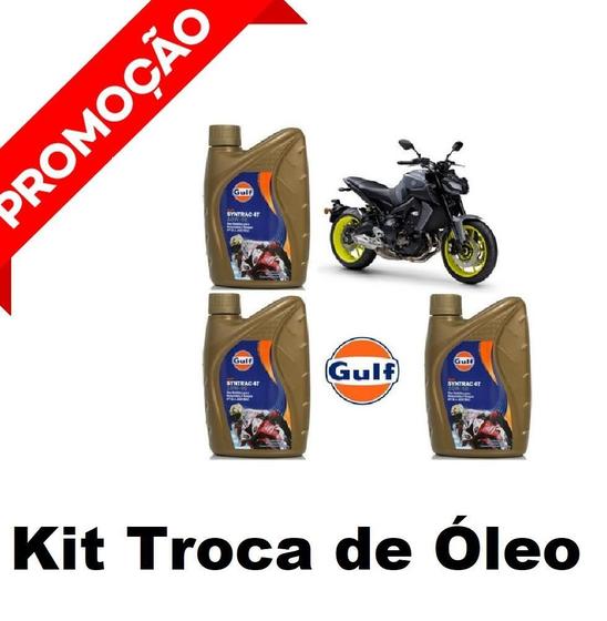 Imagem de Kit Troca Óleo Gulf 10W40 100% Sintético Yamaha Mt09 /Tracer