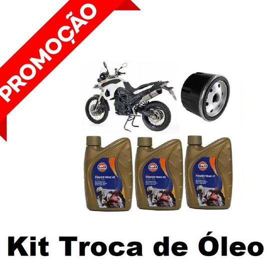 Imagem de Kit Troca Óleo Gulf 15W50 100% Sintético Bmw F800 Gs F800