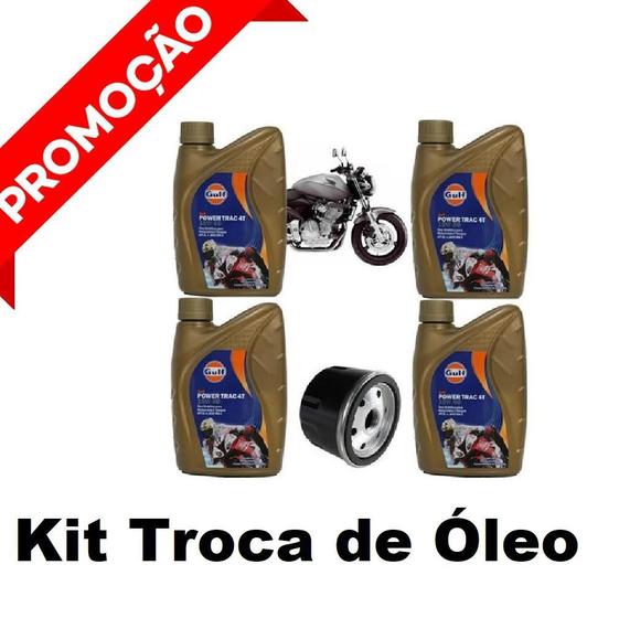 Imagem de Kit Troca Óleo Gulf 15W50 100% Sintético Hornet Carburada