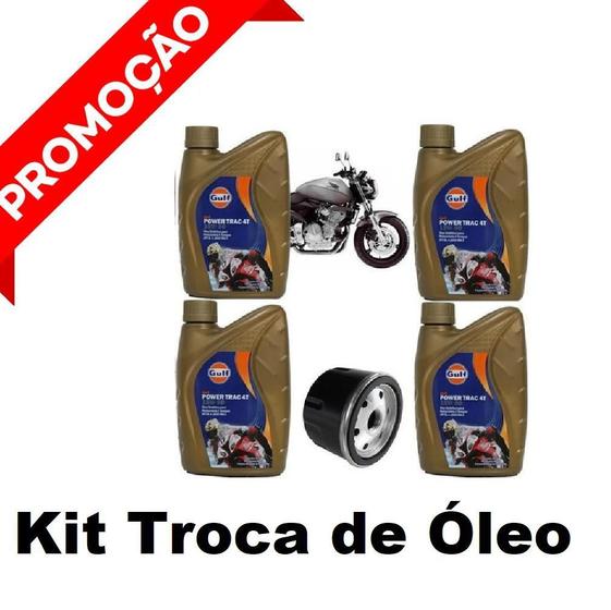 Imagem de Kit Troca Óleo Gulf 15W50 100% Sintético Hornet Carburada