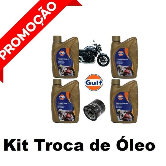 Imagem de Kit Troca Óleo Gulf 15W50 100% Sintético Suzuki Bandit 1250