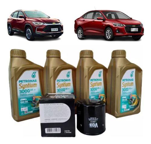 Imagem de Kit Troca Óleo Motor 4 Litros Gm Onix 1.0 Turbo 5w30 Dexos 1
