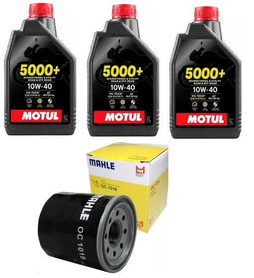 Imagem de KIT TROCA ÓLEO YAMAHA XJ6 3 MOTUL 5000+ JASO MA2 10W-40 4T 1L semissintético + 1 FILTRO MAHLE