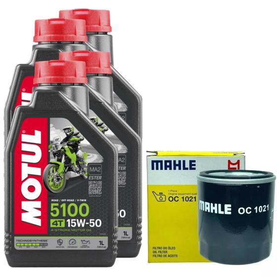 Imagem de Kit Troca Óleos Harley Davidson Xl 883 R Motul 15w50 Fram 4l