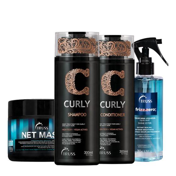 Imagem de Kit Truss Curly Frizz Zero Net Mask (4 produtos)