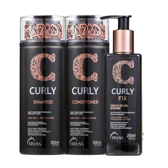 Imagem de Kit Truss Curly - Shampoo 300ml + Condicionador 300ml + Leave-in Fix 250ml