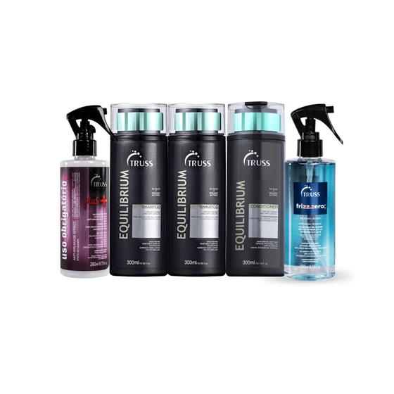 Imagem de Kit Truss Equilibrium Shampoo Condicionador Frizz Zero Uso Plus (5 produtos)