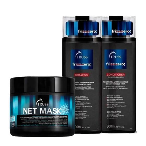 Imagem de Kit Truss Frizz Zero - Shampoo 300ml + Condicionador 300ml + Net Mask 550g