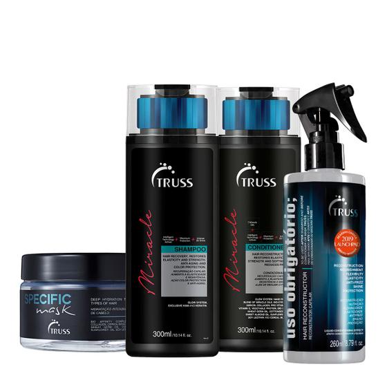 Imagem de Kit Truss Miracle Shampoo Condicionador Specific Máscara e Uso Obrigatório (4 produtos)