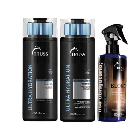 Imagem de Kit truss shampoo + condicionador hydration + uso obrigatorio blond