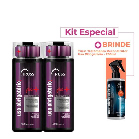 Imagem de Kit Truss Uso Obrigatório Plus Shampoo Condicionador e Uso Obrigatório (3 produtos)