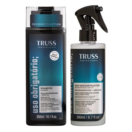 Imagem de Kit Truss Uso Obrigatório Shampoo 300ml + Reconstrutor Spray 260ml