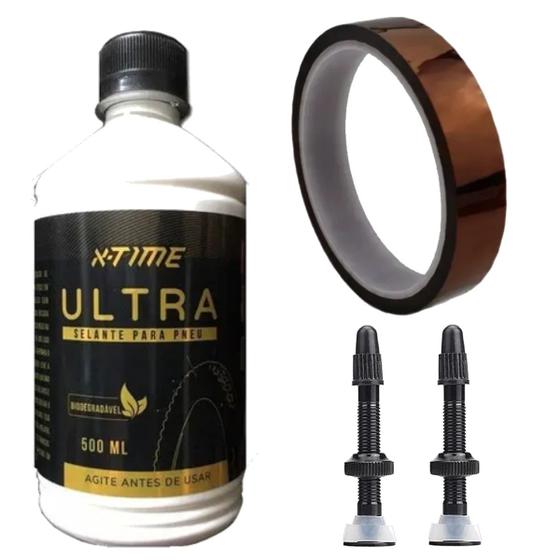 Imagem de Kit Tubeless Tsw Selante 500ml + Válvulas+ Fita 30m