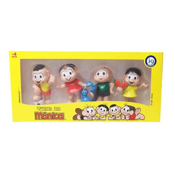 Kit Turma Da Monica 4 Bonecos Colecao Miniatura Monica Cascao Cebolinha Magali 8cm Brinquedos 1297
