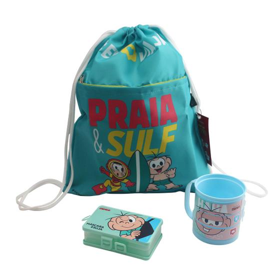 Imagem de Kit Turma da Mônica Sacola Bag Porta Máscara e Caneca Divertida 3 Peças