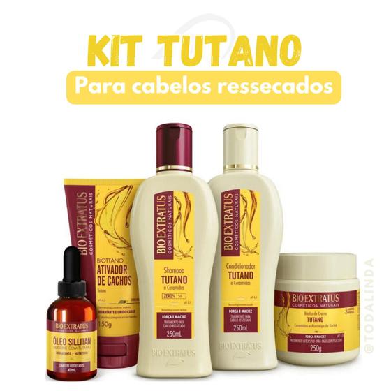 Imagem de Kit Tutano  Cabelos para cabelos ressecados ( sh,masc, cond, umidificante e oleo silitan)