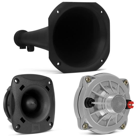 Imagem de Kit Tweeter JBL 100W 8 Ohms + Driver 100W RMS 8 Ohms Fenólico + Corneta Longa