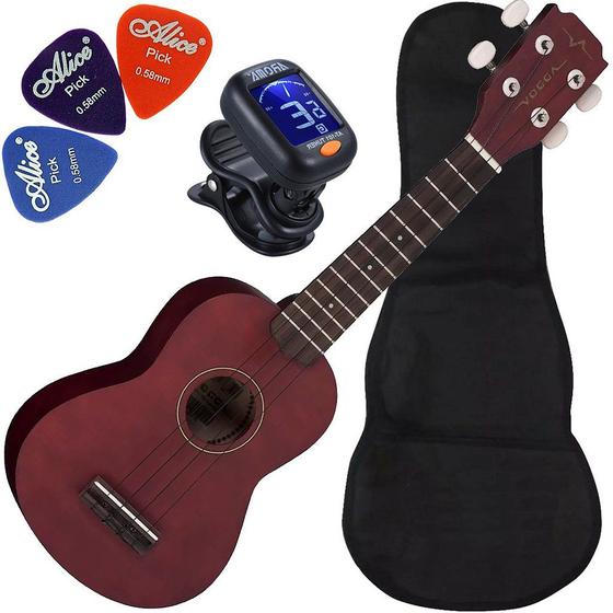 Imagem de Kit Ukulele Acústico Vogga VUK303 BC Soprano - Brown Coffee Ux01