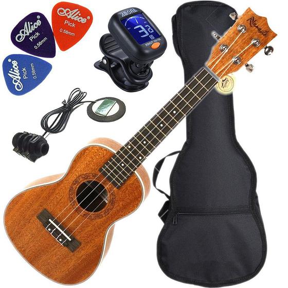 Kit Ukulele Concerto Eletroacústico Namastê NU23MGQ Spanking Lateral