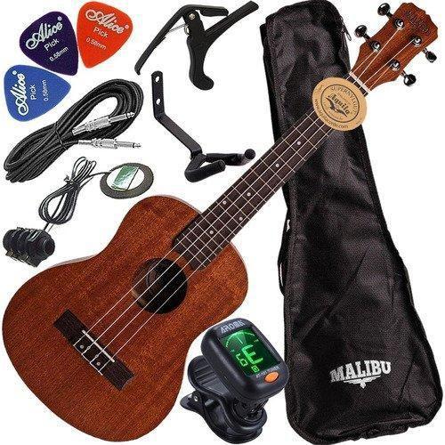 Imagem de Kit Ukulele Elétrico Tenor Malibu 26S Sapele Cordas Aquila