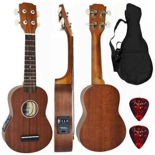 Imagem de Kit Ukulele Eletroacústico Soprano Nylon + Capa Vuk309 Vogga