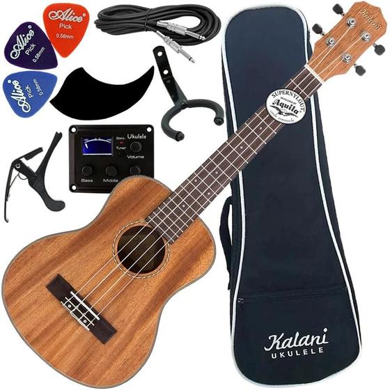 Imagem de Kit Ukulele Kalani Tenor Elétrico Kal320 Tm Eq Kayke + Bag