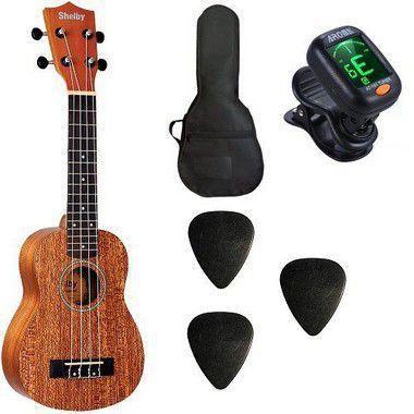 Imagem de Kit Ukulele Shelby Soprano Su21m + Bag Softcase