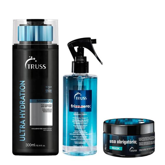 Imagem de Kit Ultra Hydration Shampoo + Máscara Frizz Zero e Máscara Uso Obrigatório - Truss