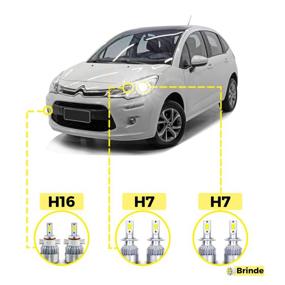 Imagem de Kit Ultra LED Citroën C3 2013/2106 20000 Lúmens 6500K