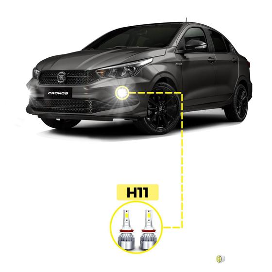 Imagem de Kit Ultra Led Fiat Cronos 2018/2023 20000 Lúmens 6500K Milha